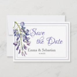 Reserve A Data Blue Wisteria Save the Date Card