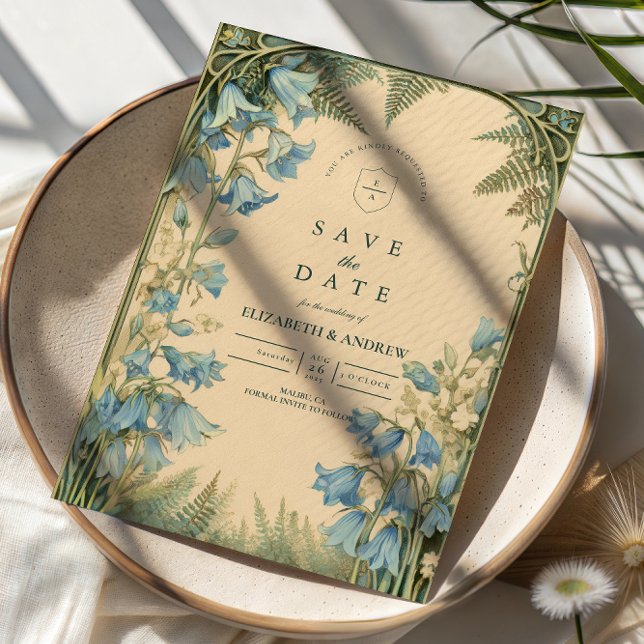 Reserve A Data Bluebell Art Nouveau Wedding (Criador carregado)