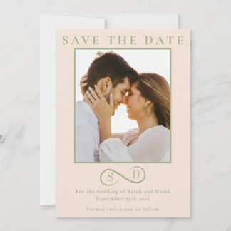 Reserve A Data Blush and Sage Infinity Wedding Minimalist Modern 