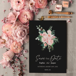 Reserve A Data Blush Floral Black Weding A Data