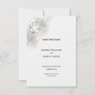 Reserve A Data Blush Lotus Aquarela Casamento Save the Date