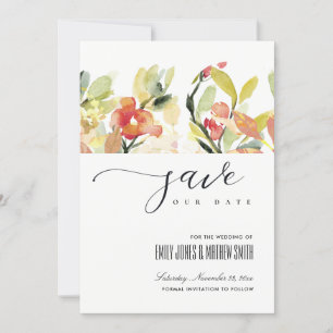 RESERVE A DATA BLUSH PÊCHE ROSA FLORAL AQUARELA SAVE THE DATE