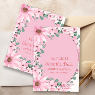 Reserve A Data Blush Pink Floral com Formatação Salve a Data