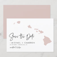 Blush Pink Hawaii Mapeia Script Minimalista Modern