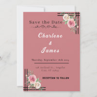Blush Romance: Quadro Floral Salvar a Data