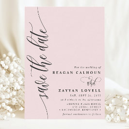 Reserve A Data Blush Rosa Simples Moderno Script Salve A Data