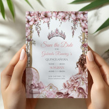 Blush Rosa Tiara Floral Quinceañera