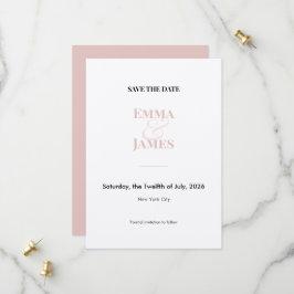 Reserve A Data Blush Two-Tone Ampersand Casamento Salve a Data