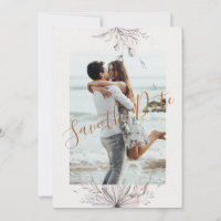 Blushing Peach Flat Save The Date Card