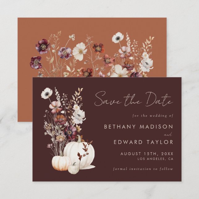Reserve A Data Bohemian Autumn Wedding (Frente/Verso)
