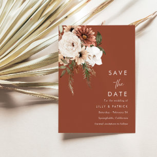 Reserve A Data Bohemian Floral Terracotta Wedding