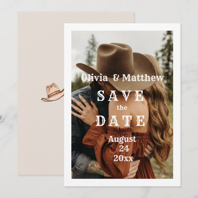 Reserve A Data Bohemian Western Wedding (Frente/Verso)