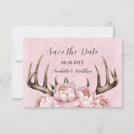 Reserve A Data Boho Antler com Casamento de Peões Rosa