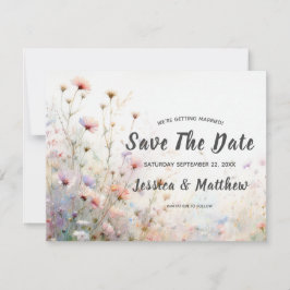 Reserve A Data Boho Aquarela Floral de Flores Silvestres Personal