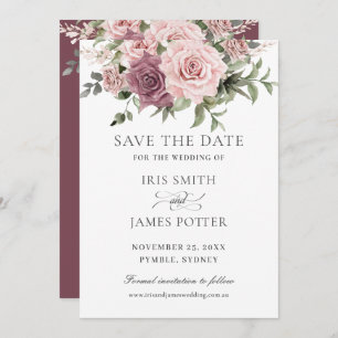 Reserve A Data Boho Blush Cinnamon Rosa Floral Greenery Casamento