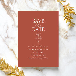 Reserve A Data Boho Budget Terracotta Rust Flower Casamento | DIY