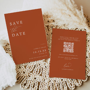 Reserve A Data Boho Burnt Orange Qr Code Wedding