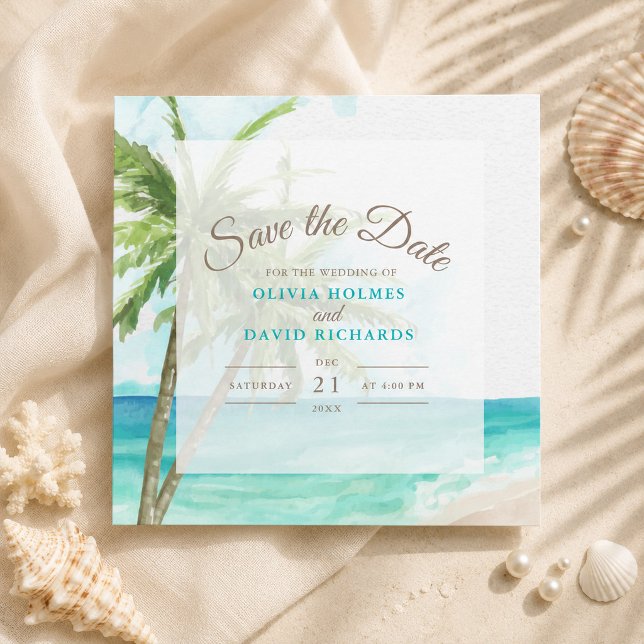 Reserve A Data Boho Casamento na Praia Costeira Salve a Data (Boho Coastal Beach Wedding Save the Date)