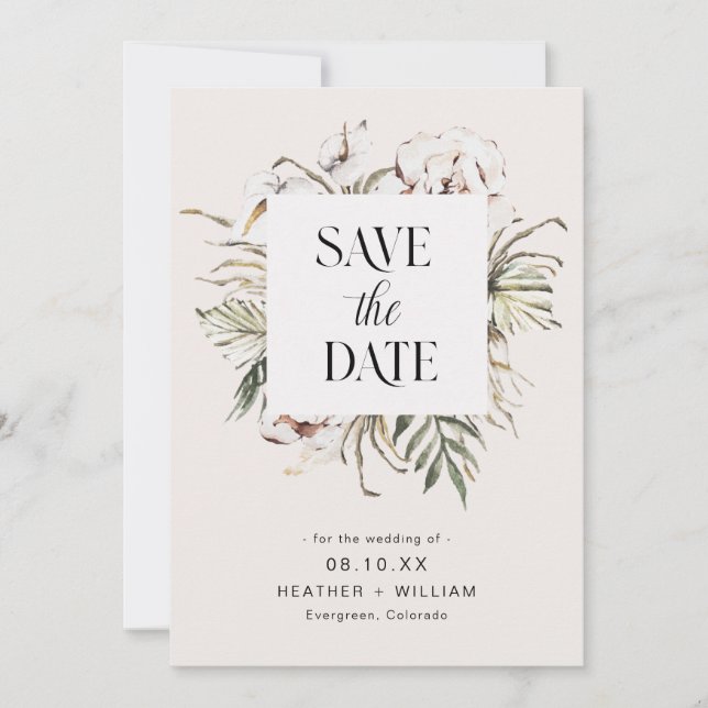 Reserve A Data Boho Casamento Salvar a Data (Frente)