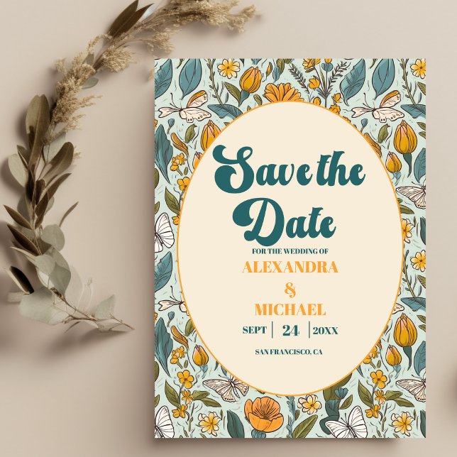 Reserve A Data Boho Chic - Casamento Floral Colorido (Criador carregado)