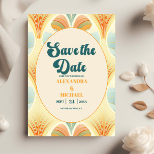 Reserve A Data Boho Chic Retro Casamento Floral Colorido