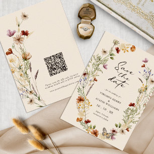 Reserve A Data Boho Código QR Salvar Data