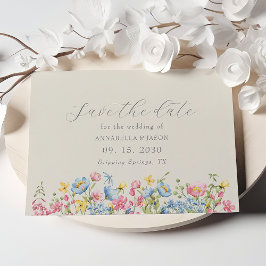 Reserve A Data Boho Colorido Save The Date de Flor Silvestre para