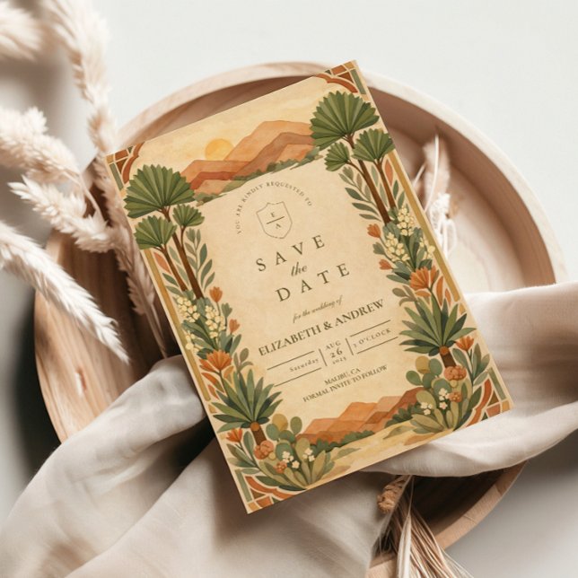 Reserve A Data Boho Desert Botanical Wedding (Criador carregado)