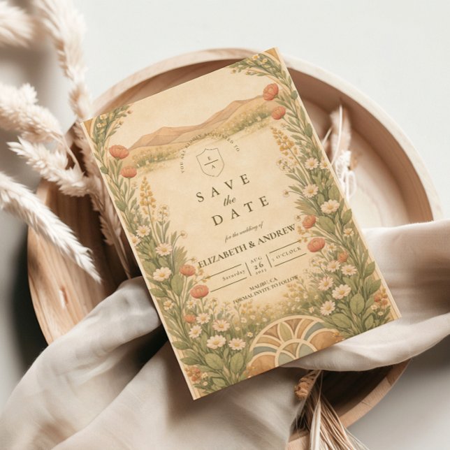 Reserve A Data Boho Desert Botanical Wedding (Criador carregado)