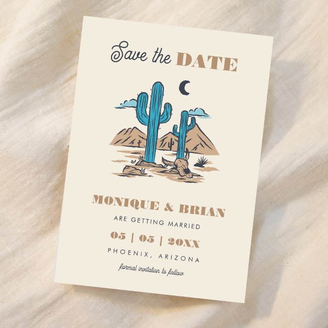 Reserve A Data Boho Desert Cactus Foto de Casamento com Arizona R (Criador carregado)