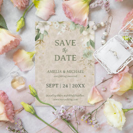 Reserve A Data Boho Floral Botânico Vintage