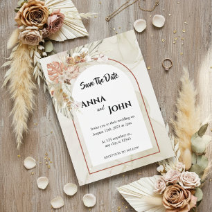 Reserve A Data Boho Floral Casamento Salve a Data