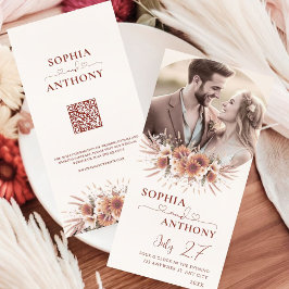 Reserve A Data Boho Floral QR Code Foto