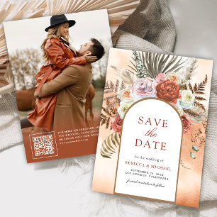 Reserve A Data Boho Floral Terroso Fotografia de Casamento em Ter