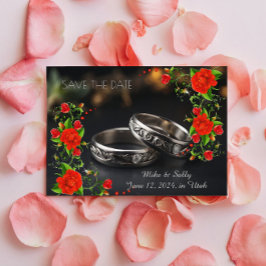 Reserve A Data Boho Flores Decorativas Vermelhas Casamento