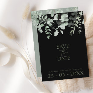 Reserve A Data Boho Greenery Black Eucalyptus Wedding