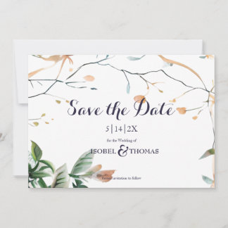 Reserve A Data Boho Greenery Casamento de Flores Selvagens