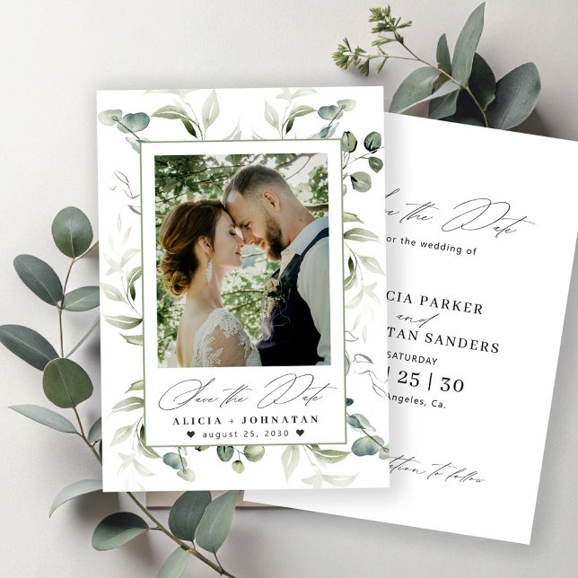 Reserve A Data Boho greenery eucalyptus casamento (Criador carregado)