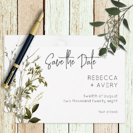 Reserve A Data Boho Greenery Modern Floral Wedding
