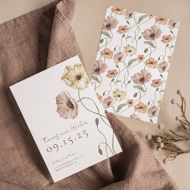 Reserve A Data Boho Islandês Watercolor Islândia Poppy Flowers