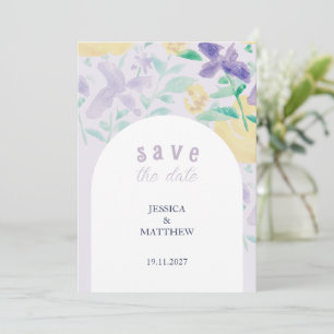Reserve A Data Boho Lilac Floral Wedding