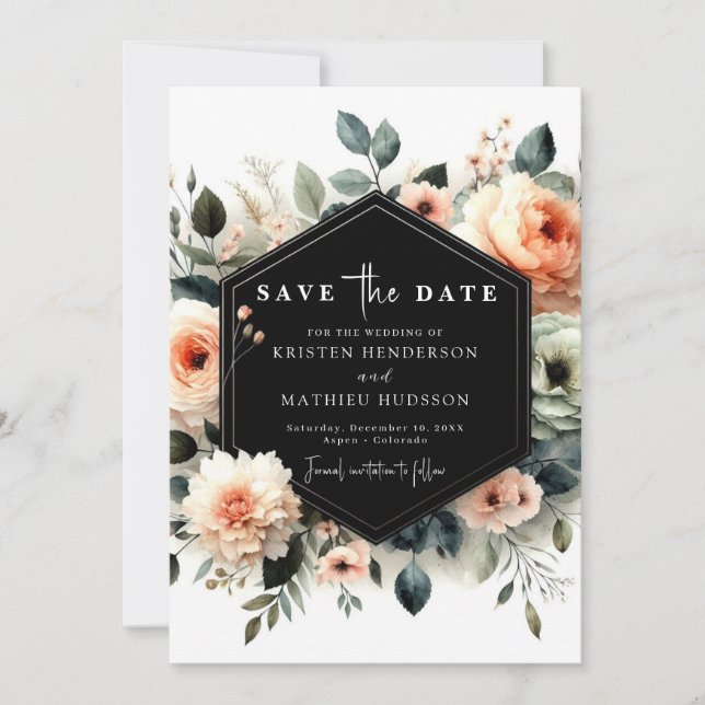 Reserve A Data Boho Minimal Peach Wedding (Frente)
