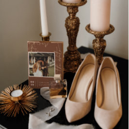 Reserve A Data Boho Minimal Terracotta Square Foto para Salvar a