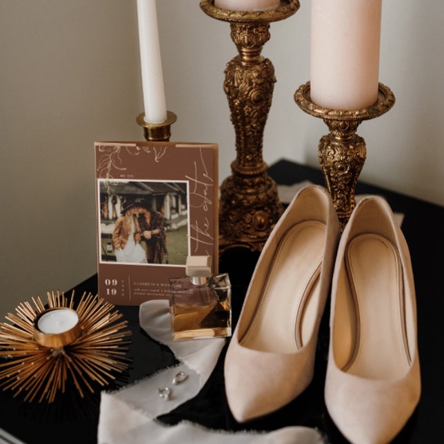 Reserve A Data Boho Minimal Terracotta Square Foto para Salvar a  (Criador carregado)