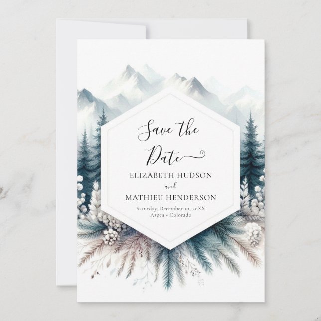 Reserve A Data Boho Modern Mountain Wedding (Frente)