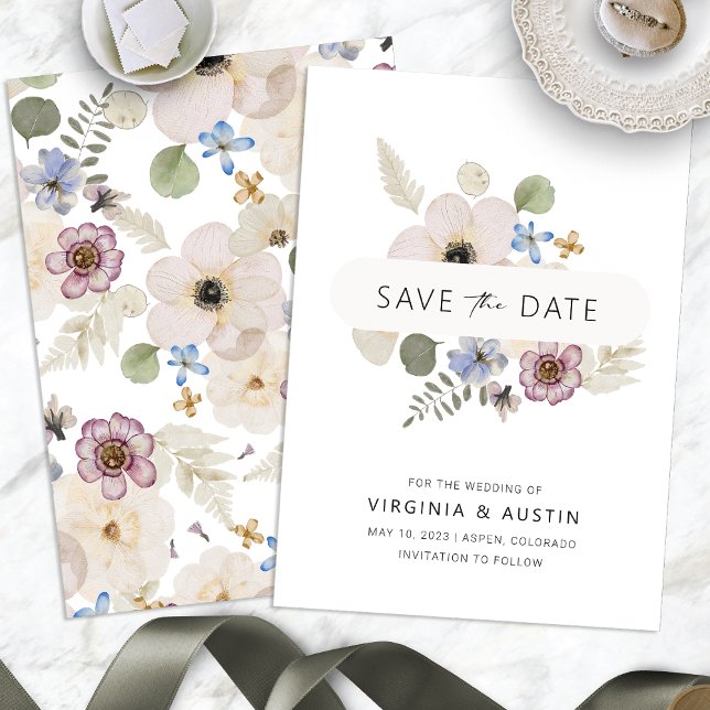 Reserve A Data Boho Modern Salve a Data (Boho Modern Watercolor Floral Save The Date by Painted Paperie
)