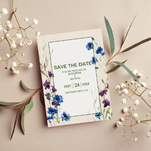 Reserve A Data Boho Neutral White Watercolor Wildflower Wedding