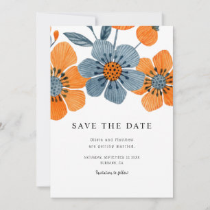 Reserve A Data Boho Orange Blossom Floral Casamento