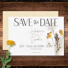 Reserve A Data Boho Ouro Amarelo Flores Amarelas Casamento