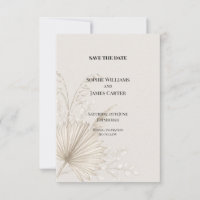 Boho Palma Seca Casamento Salvar a Data